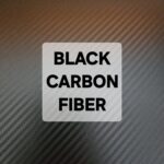 A label reading 'BLACK CARBON FIBER' on a textured carbon fiber background.