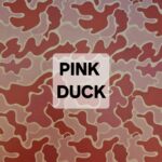 Abstract pattern with pink and brown shades and 'PINK DUCK' text.